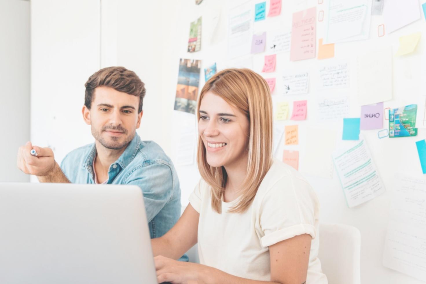 Modern office environment with financial professionals analyzing market trends